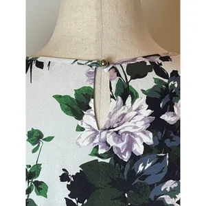 Club Monaco White Floral Print Puff Bell Sleeve Crew‎ Neck Blouse Size S thumbnail 6