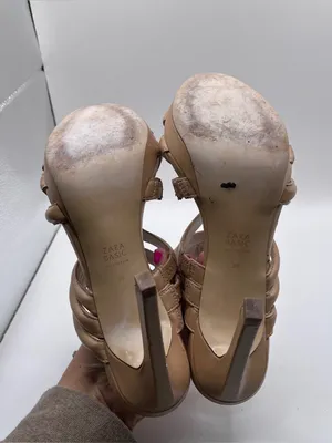 Zara nude strappy high-heeled sandals, distinctive padded size 39 US 8.5 thumbnail 8
