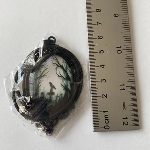 Gothic Crow Forest Cameo Pendant Necklace A Stylish‎ Rope Necklace thumbnail 8