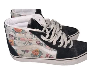 Unisex Vans Black and White High-Top Shoes thumbnail 1