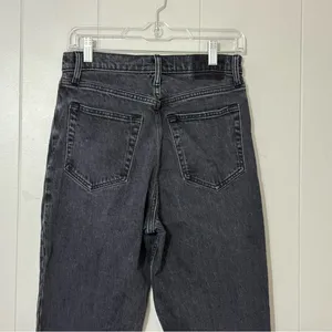 Abercrombie & Fitch The 90’s Straight Ultra High Rise Black Jeans Size 4 Raw Hem thumbnail 6