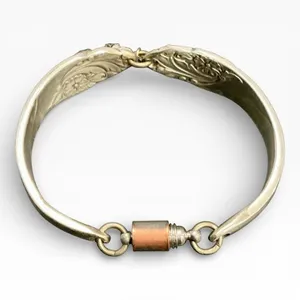 Evening Star 1950 Vintage Silverplate Flatware‎ Spoon Bracelet Cross Charm thumbnail 3
