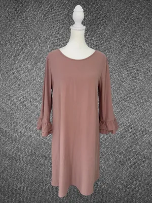 Pink Rose Vintage Blush Pink Ruffle Sleeve Swing Dress XL thumbnail 3