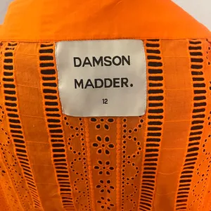 Damson Madder Fiji Bright Orange Eyelet Women's Wrap Mini Skirt Size 12 EUC thumbnail 3