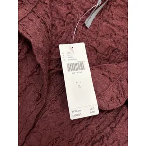 Anthropologie Textured Sleeveless Shirt Dress Brown Collared Button Womens M NWT thumbnail 4