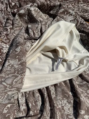 Peach Love California Snake Print Babydoll Dress Brown Cream USA Made L thumbnail 9