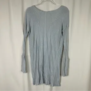 Free People Waffle Knit Thermal Long Sleeve Light Blue Rayon Blend Womens Small thumbnail 7
