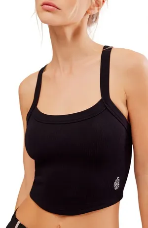 FP Movement All Clear ribbed cami tank top cropped logo scoop neck free people thumbnail 1