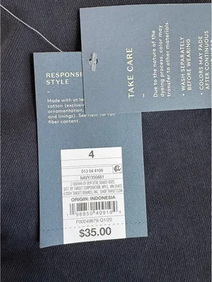 Universal Threads Women's Navy Stretch Cotton Pants Size 4 Made in Indonesia thumbnail 5
