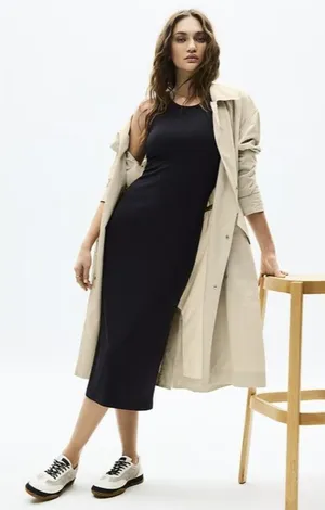 Athleta M Luna Trench Coat Dune Medium thumbnail 1