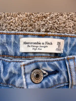 Abercrombie & Fitch Vintage Straight Jeans High Rise 26 2R Distressed thumbnail 2