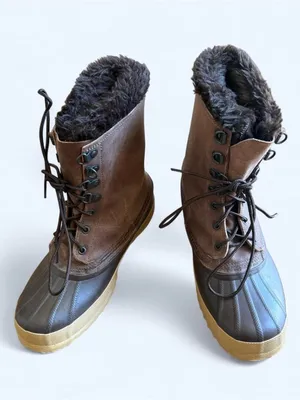 Eddie Bauer Brown Lace-Up Fur Lined Winter Duck Boots Women’s Size 8 thumbnail 1