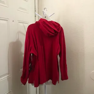 Style & Co 2000s Y2K Whimsygoth Gothic Red black floral rhinestone bedazzle silver hoodie sweatshirt top shirt long sleeve inner tank w/pockets-1X #grunge #streetwear thumbnail 4