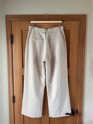 Abercrombie & Fitch Sloane Tailored Wide Leg Pants Trouser Beige Women’s 12/31 thumbnail 7