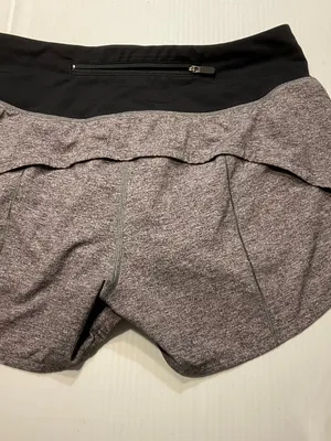 Lululemon Speed Up Short Long *4" Updated Fit Heather Lux Multi Gray Black Sz 4 thumbnail 7