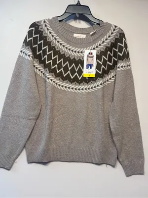 Weatherproof VintageTraditional fairisle raglan crewneck sweater Tweed yarn NWT thumbnail 1