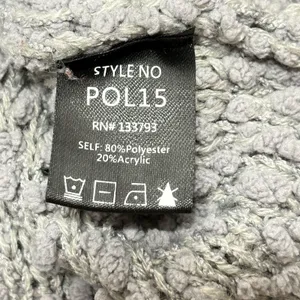 POL Women's Popcorn Chenille Hooded Sweater Grey S Oversized Cabincore Cozy thumbnail 7