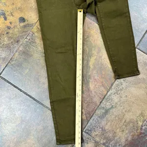 Zara High-Rise Skinny Olive Green Jeans 10 thumbnail 4