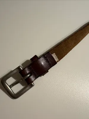 Women’s Hollister brown cowhide leather belt gem embellished XL brown silver thumbnail 5