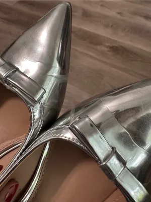 Crown & Ivy Remi Kitten Heel Slingback Silver Women’s 7.5 Bow Pointed Toe Shoes thumbnail 8