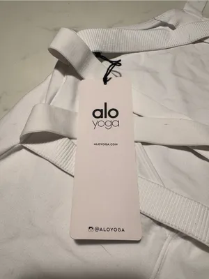 ALO Yoga White Cross-Strap Performance Tank thumbnail 4