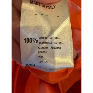 Tela Dress Women XS Orange Cotton Poplin Ruffle V-Neck Cap‎ Sleeve Shift Mini thumbnail 11
