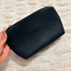 Black pebbled makeup bag thumbnail 1