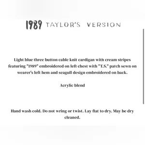 EUC Taylor Swift 1989 Taylor’s Version Cardigan: XS/SM thumbnail 4