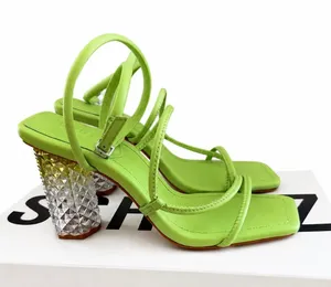 Schutz Mayte Heeled Sandals Women's Ankle Strap Heels Lime Green Size 5.5 thumbnail 1