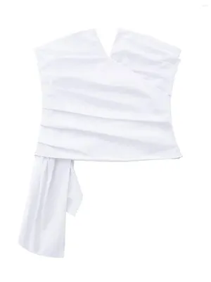 Zara NWT  STRIPED White STRAPLESS TOP. Size Small. thumbnail 6