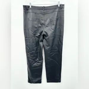 Marcella Women's Julien Black Vegan Leather‎ Wide Leg Pants Size XL NEW thumbnail 3