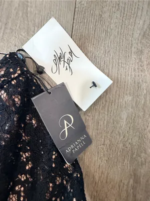 Adrianna Papell Navy Lace Maxi Skirt with Nude Underlay thumbnail 8