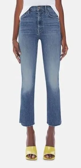 Mother The Hustler Ankle Fray Jeans in Healing Jar Blue Size 30 thumbnail 1