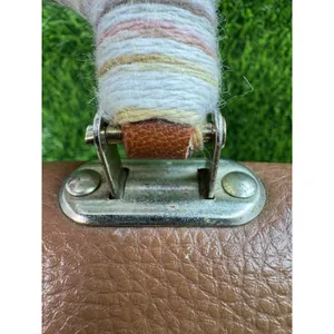 Dooney & Bourke All Weather Leather Bag Vintage Yellow Stitching,Braided Handle thumbnail 3