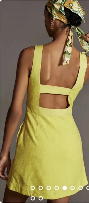 Anthropologie Backless Dress in Bright Yellow thumbnail 1