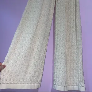 Princess Polly Elizondo Set Womens Size XS Cream Crochet Knit Wide Leg Resort thumbnail 4