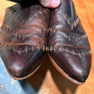 Freebird Nola Leather Mules slides size 7 brown stitched thumbnail 12
