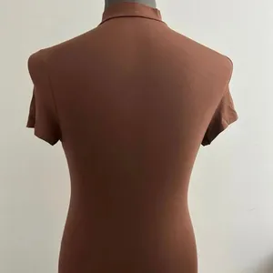 Express Bodysuit Brown mock neck turtleneck shapewear size L thumbnail 2
