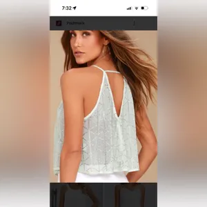 Free People Atlantis Sheer Mint Green Tank Top NWT XS thumbnail 2