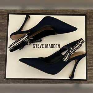 Steve Madden Women’s Bri Dark Denim Design Heels Size-6.5 thumbnail 11