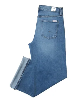Hudson Jeans NWT Jolene in Burke High Waist Wide Leg Cuffed Stretch Jeans 30 thumbnail 9
