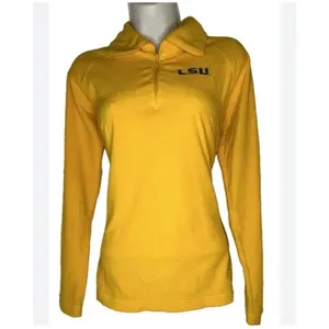 COLUMBIA l/sleeve 3/4 zip fleece in yellow gold and purple, $18, Size M, B53 thumbnail 5