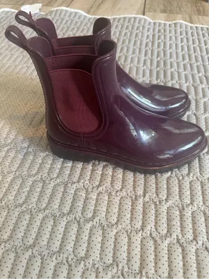 Xappeal Glossy Plum Chelsea Rain Booties thumbnail 3