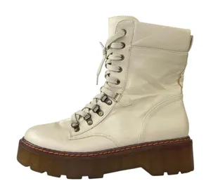 Sam Edelman Circus Sanders Ivory White Leather Round Toe Lace Up Combat Boots 11 thumbnail 1