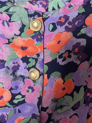 Vintage 80s 90s Positive Attitude Floral Rayon Midi Dress Small thumbnail 4