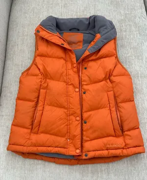 LL Bean Goose Down Puffer Vest. Orange Size XS thumbnail 1
