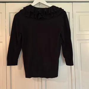 Lauren Ralph Lauren silk cotton blend ruffle neck sweater m thumbnail 5