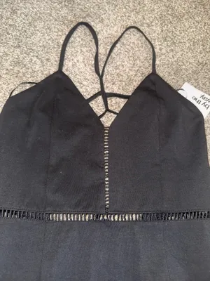 Revolve by the way. Black Strappy Cut-Out Bodycon Mini Dress thumbnail 2