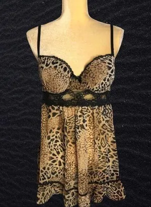 Apt 9 cute animal print sheer nighty thumbnail 1