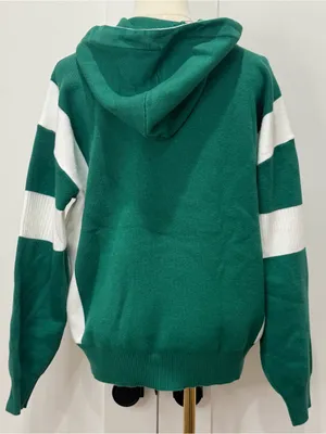 Anthropologie Daily Practice Nantucket Knit Hooded Sweatshirt XS Green Coastal thumbnail 5